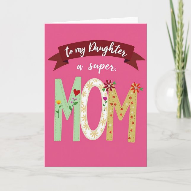 Lovely Textile Mom Mothers Card (Front)