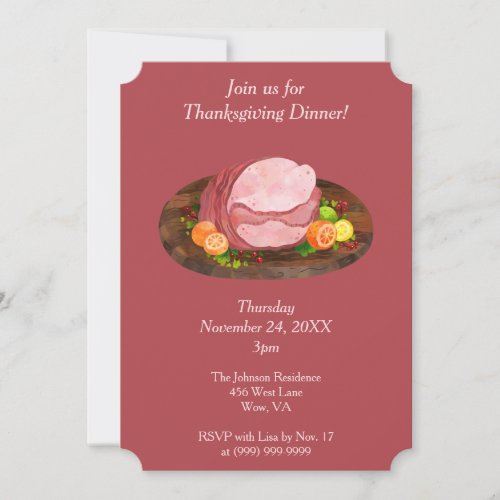 Lovely Thanksgiving Family Dinner Invitation