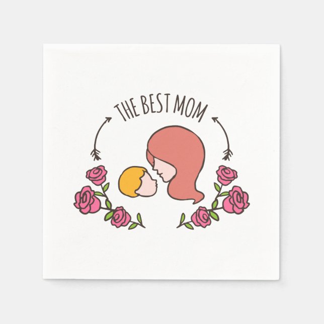 Lovely The Best Mom Mother's Day | Napkin (Front)