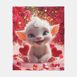 Lovely the Fantasy Creature of Valentines  Fleece Blanket