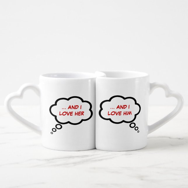 lovely thoughts coffee mug set (Front Nesting)