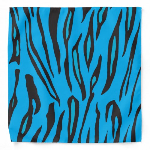 Lovely Tiger Blue and Black Stripes Bandana