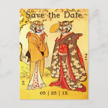 Lovely Tiger People Save The Date Invitations by Anything_Goes at Zazzle