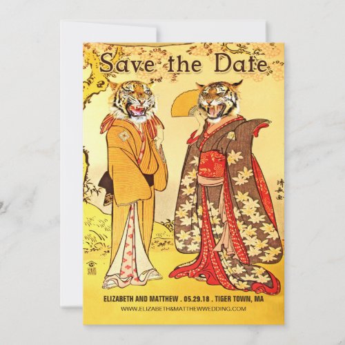 Lovely Tiger People Save the Date Invitations