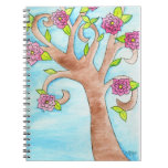 Lovely Tree With Pink Flowers Notebook at Zazzle