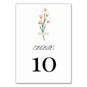 Lovely Trendy Pink Watercolor Wildflower Table Number