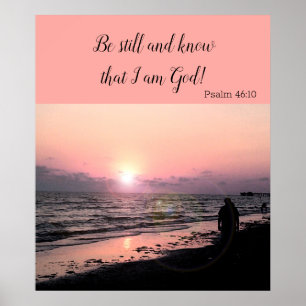 Lovely Tropical Sunset with Scripture Poster