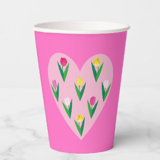 Lovely tulips. paper cups