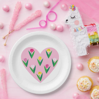 Lovely tulips. paper plates