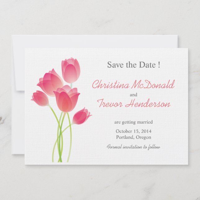 Lovely Tulips - savethe date cards (Front)