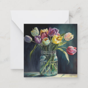 Lovely tulips watercolor note card