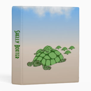 Lovely Turtle Family Personalized Mini Binder