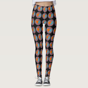 Lovely two hearts on a black background weekend leggings