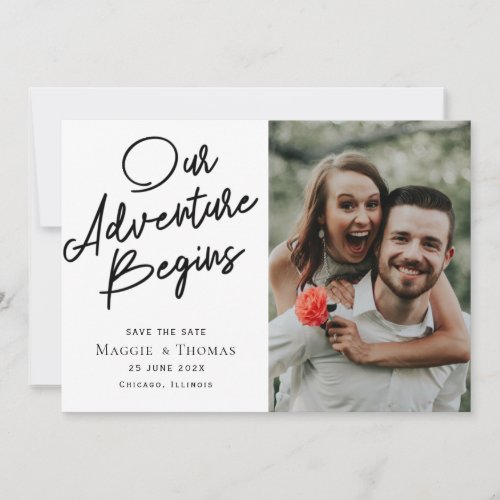 lovely typography save the date photo card