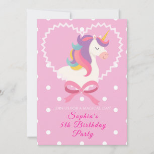 Lovely Unicorn Birthday Invitation