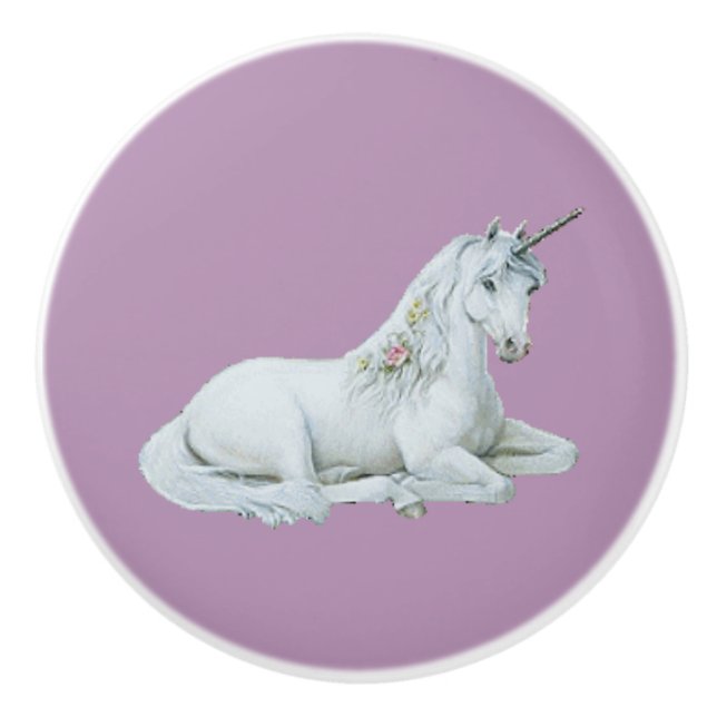 Lovely Unicorn Ceramic Knob (Front)
