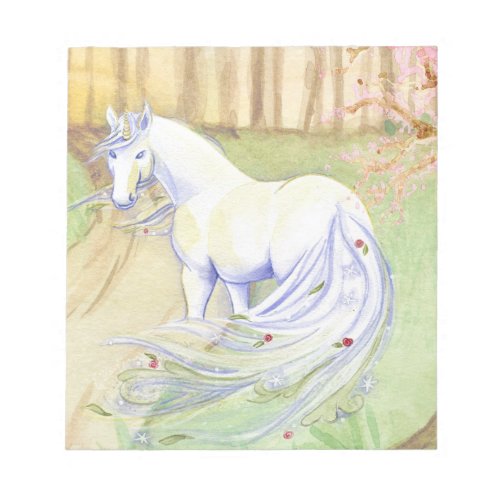 Lovely Unicorn In Breeze Notepad