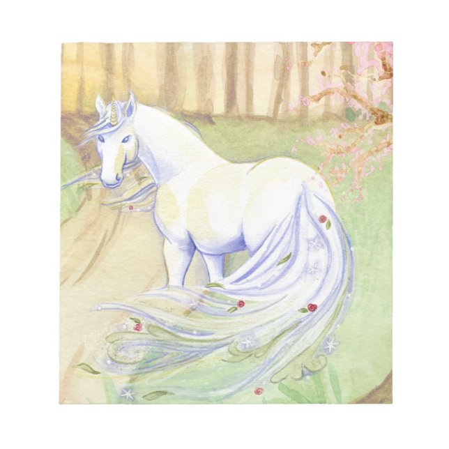 Lovely Unicorn In Breeze Notepad (Front)