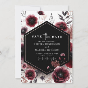 Lovely Unique Burgundy Wedding Save The Date
