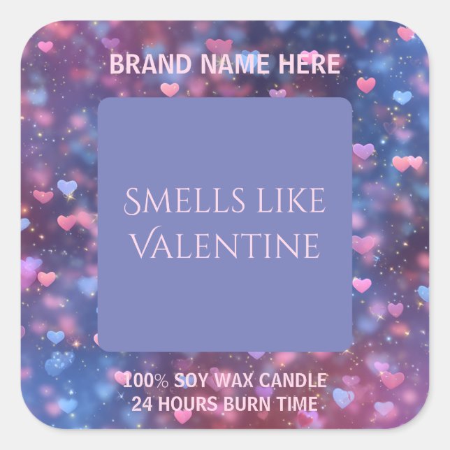 Lovely Valentine Candle Label Editable Design (Front)