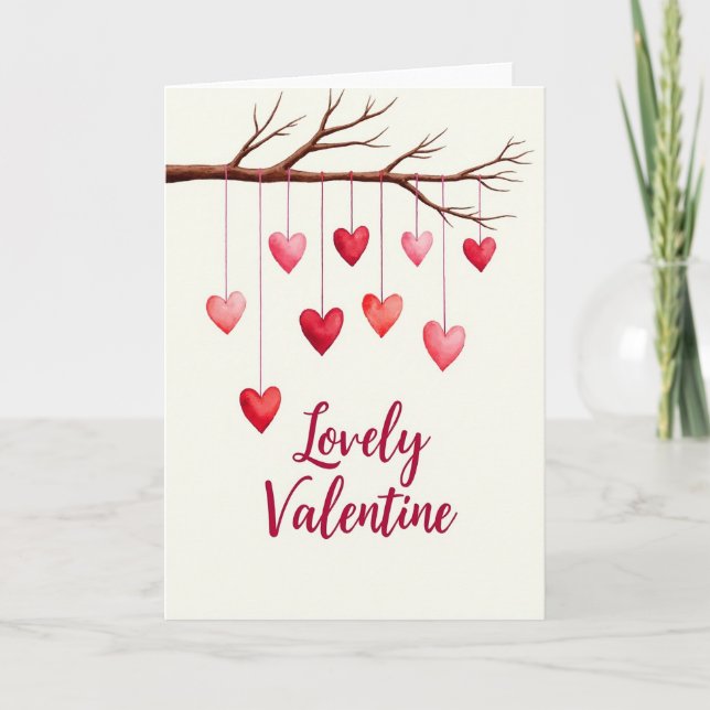 Lovely Valentine Hearts Card (Front)