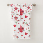 Lovely Valentine&#39;s Day Pattern | Monogrammed Bath Towel Set at Zazzle