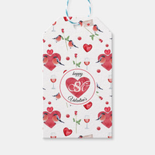 Lovely Valentine's Day Pattern Monogrammed Gift Tags