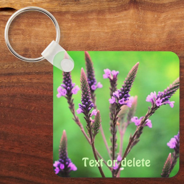 Lovely Vervain Wildflower Personalized  Keychain (Front)