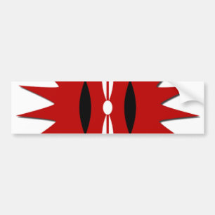 Lovely Vibrant Kenyan Flag Pattern: An 18-Star Art Bumper Sticker