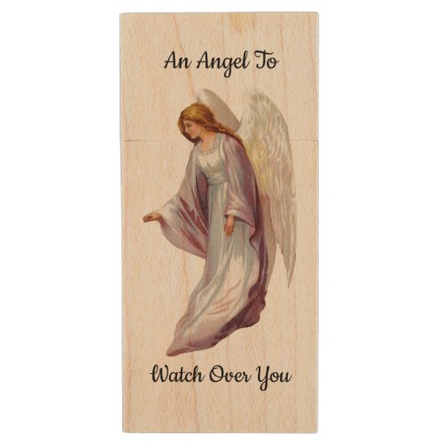 Lovely Vintage Angel Wood Flash Drive