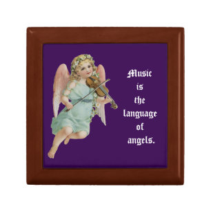 Lovely Vintage Angel Wooden Keepsake Box