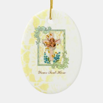 Lovely Vintage Angels Ceramic Ornament by justcrosses at Zazzle