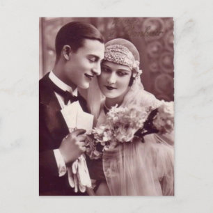 Lovely Vintage Antique Bride and Groom Cards, Gift Postcard