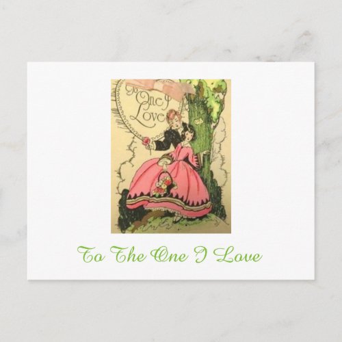 Lovely Vintage Art Deco Valentine Couple Holiday Postcard