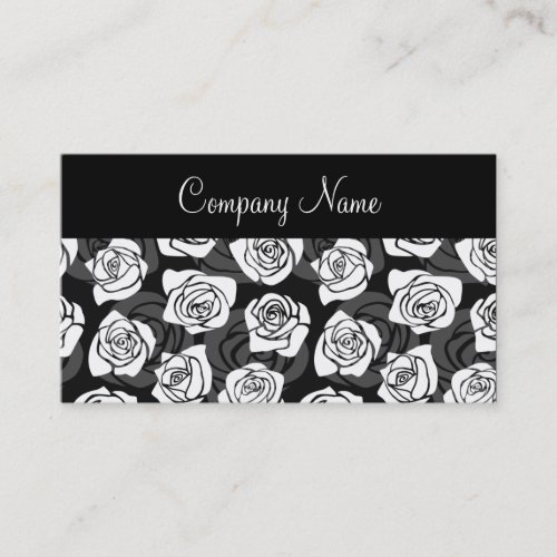 Lovely Vintage black and white roses Business Card