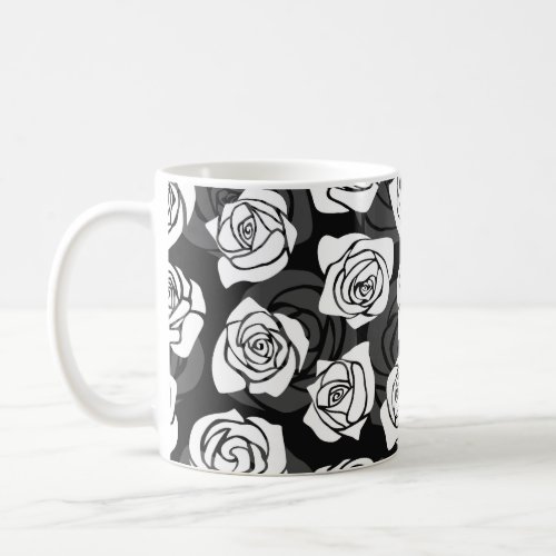 Lovely Vintage black and white roses Coffee Mug