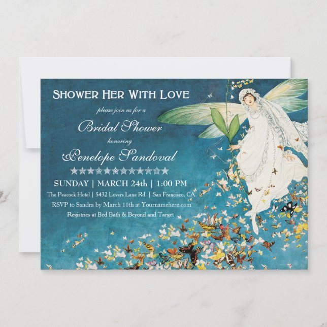 Lovely Vintage Bridal Shower Invitations (Front)