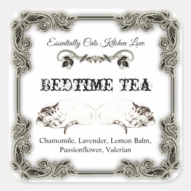 Lovely Vintage Cat Label  (Front)