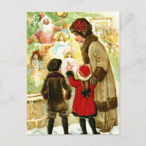 Lovely Vintage Christmas Illustration Holiday Postcard