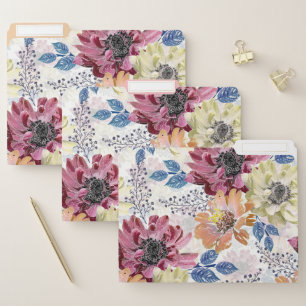 Lovely Vintage pink orange chrysanthemum File Folder