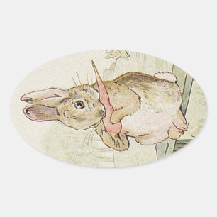 LOVELY VINTAGE RABBIT, ANTIQUE BUNNY STICKER