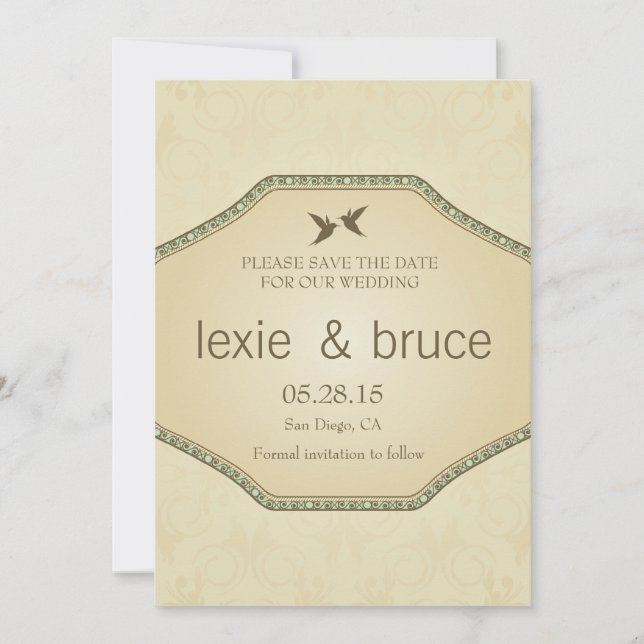 Lovely Vintage save the date cards (Front)