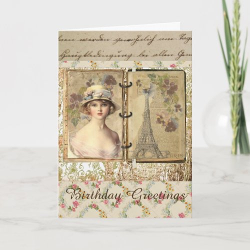 Lovely Vintage Style Birthday Card For Women