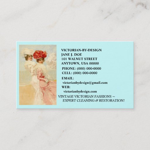 Customizable LOVELY VINTAGE VICTORIAN FASHIONS ~ BUSINESS CARDS