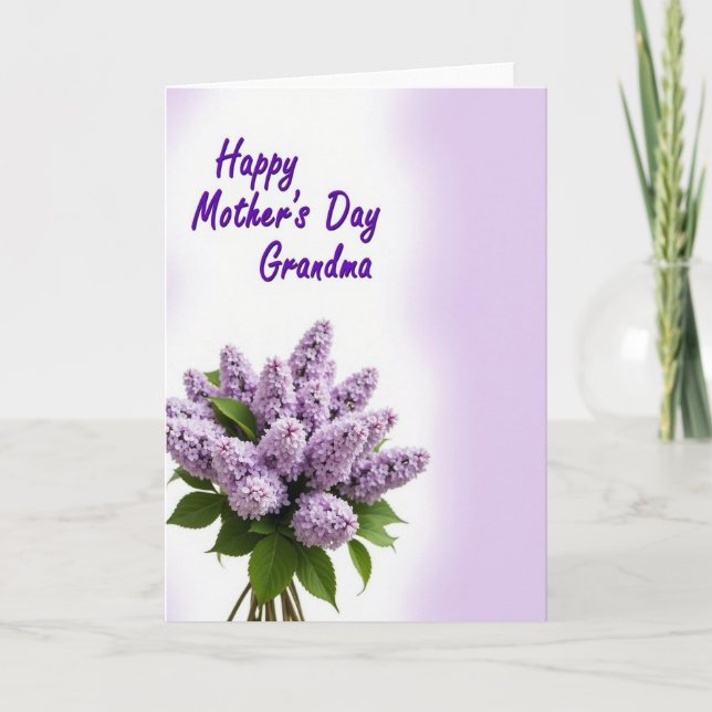 Lovely Violet Blooms Day Card (Front)