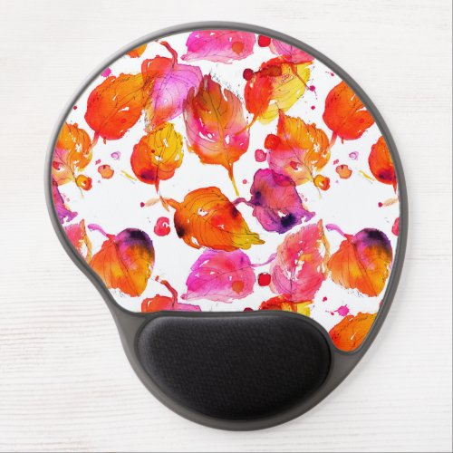 Lovely watercolor autumn leaves  pattern gel mouse pad