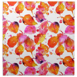 Lovely watercolor autumn leaves pattern napkin