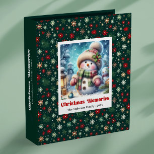 Lovely watercolor Christmas snowman kids album 3 Ring Binder