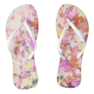 Lovely Watercolor Floral Flip Flops