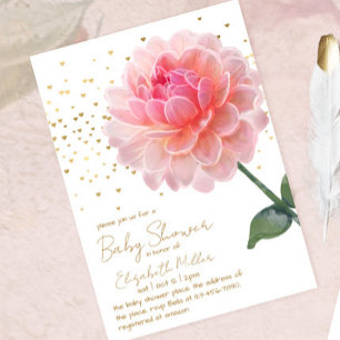 Lovely Watercolor Flower Baby Shower Invitation
